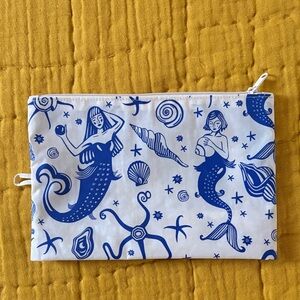 Mermaid Print Baggu Pouch - Blue and White - Unused